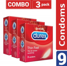 Durex - Thin Feel Condom - Combo Pack - 3 Pack